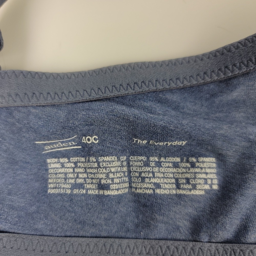 Auden & Anne Klein Underwire Bra Set 40C Blue Heathered Black Lace 2 Pack - Picture 8 of 8